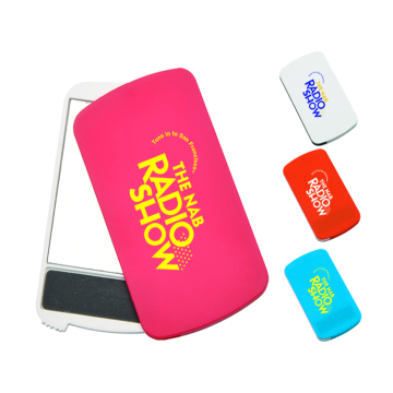 Custom OEM Logo Folded Makeup Mirror with Nail Files and Keychain