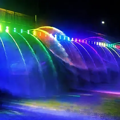Scenic area bridge fountain