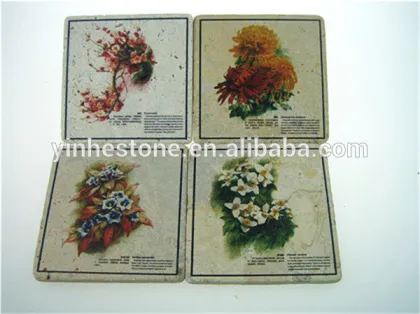 Colorful Customized White Marble Beer and Wine Cup Mat