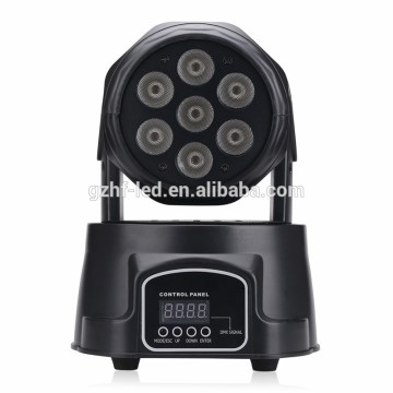 Disco 7pcs*10W 4in1 rgbw Quad Color DMX led Mini Moving Head Wash Light