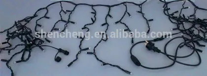 rubber cable led christmas icicle light with end connector