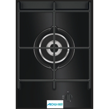 Black Glass Gas Hob 36cm 1 Burner