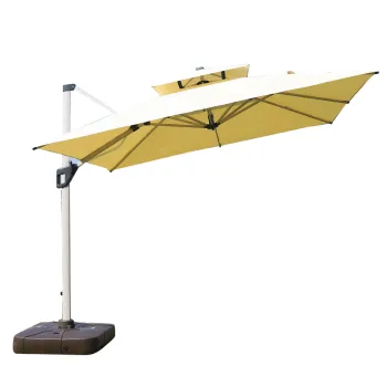 Wesunny Cantilever Outdoor Solar Powered Umbrella with LED Light