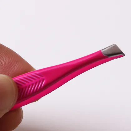 Stainless Steel LED Light Eyebrow Tweezers for Precision Trimming and Plucking