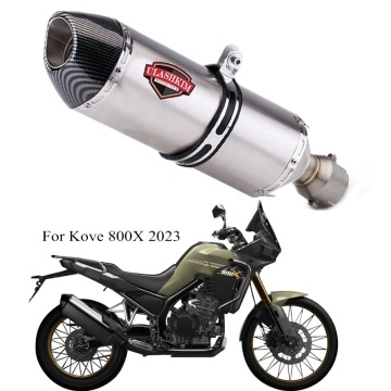 Kove 800x 2023 Motorcycle Mid à la queue du tuyau d'échappement Modification du silencieux