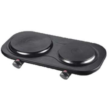 369099 Double Hotplate Electric Hot Plate with Stainless Steel Steaming Plates - 2500W, 185mm + 155mm