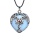 Opalite Heart Antique Silver Double Dragon Stone Pendant (32x42mm) Keychain