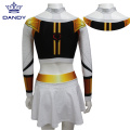 Wite en gouden sublimeare cheeruniformen