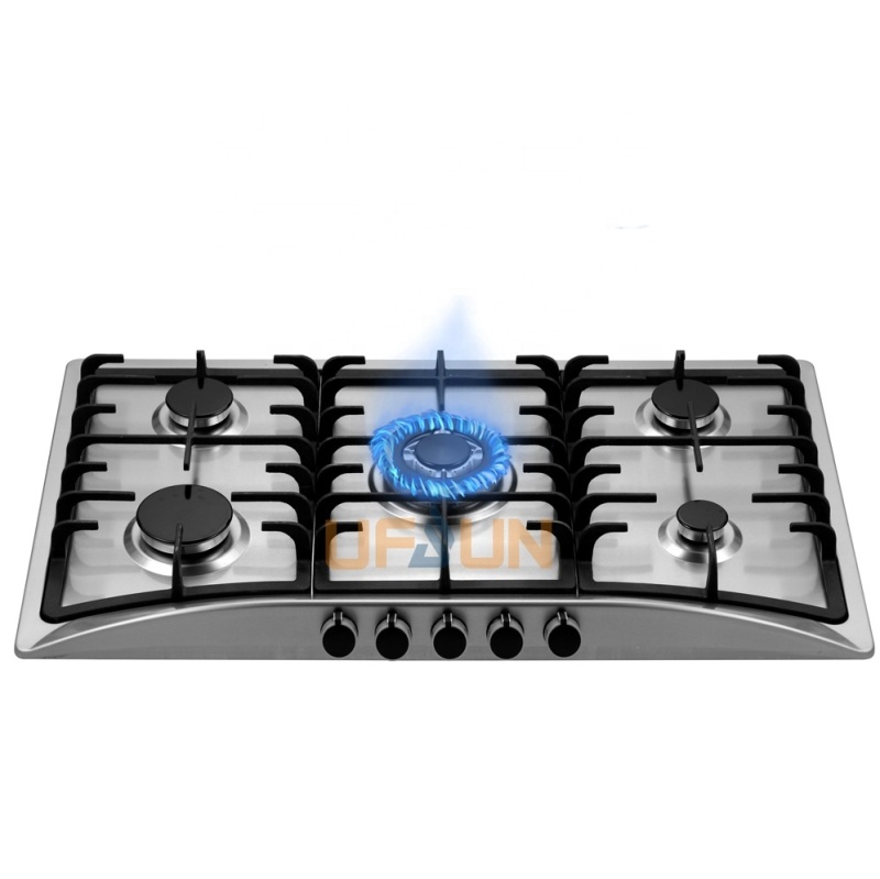 5 Burners with Safety Device Knob Control Restaurant Gas Stove