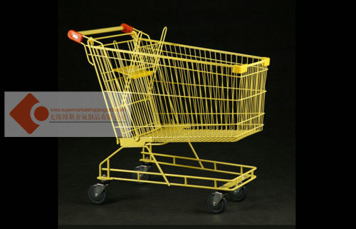 180l Extra Large Shopping Trolley With Yellow Powder Coating