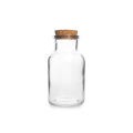 Botella de reactivo de vidrio transparente de 125 ml con tapón de corcho