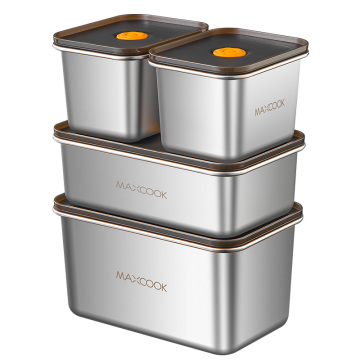 Maxcook 4pcs 304 Stainless Steel Food Storage Containers - Hot Selling Kitchen Lunch Boxes