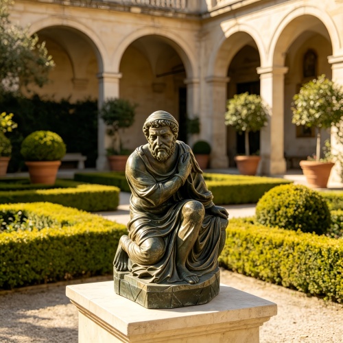 Stone Effect Classical Greek Thinker Home Decor