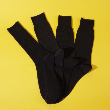 10 pairs breathable classical mid-calf black cotton socks men business