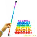 Bescon 49pcs Rainbow Gem Мини-многогранные кости в длинной трубке, подземелья и драконы Rainbow RPG Dice 7X7pcs, набор мини-жемчужин