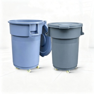 High Volume Public Space Trash Receptacle On Wheels