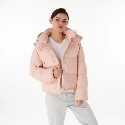Pink new fashion hooded down jacket