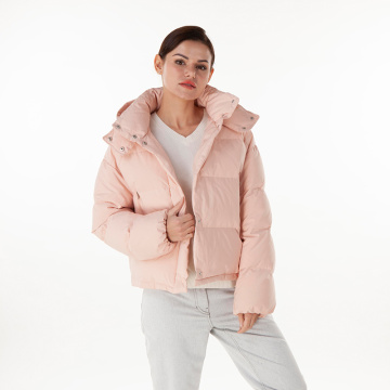 Pink new fashion hooded down jacket