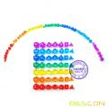 Bescon 49pcs Rainbow Gem Мини-многогранные кости в длинной трубке, подземелья и драконы Rainbow RPG Dice 7X7pcs, набор мини-жемчужин