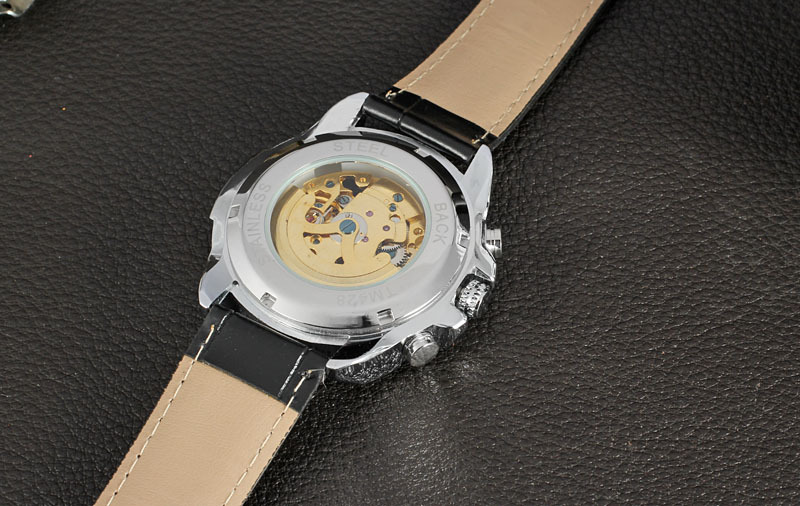 odm chronogragh men watch skeleton design
