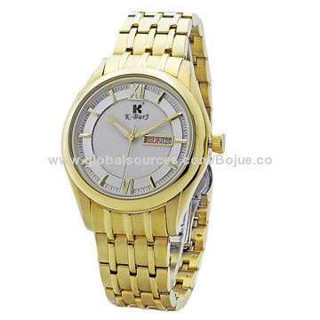 Stainless Steel Men's Watch with Calendar, 3ATM Waterproof