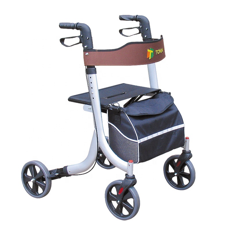 Tonia Compact 4 Wheels Walker hjälper vuxen