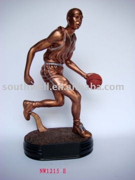 basketball  trophy ,male player polyresin figurine,10 inches