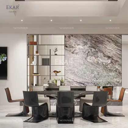 Sapphire Jade Marble Dining Table: Exquisite Elegance for Your Dining Space