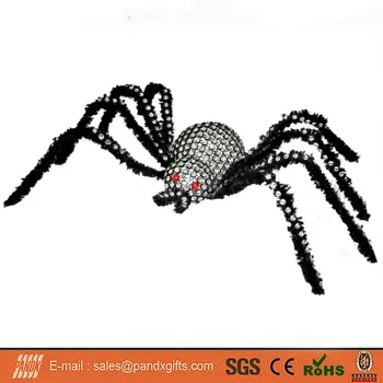 24" Black Spider With Diamond For Halloween Decoration