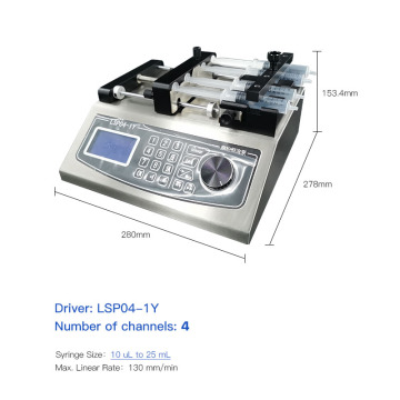 Four Channel Precision Infusion Syringe Pump with LCD Display