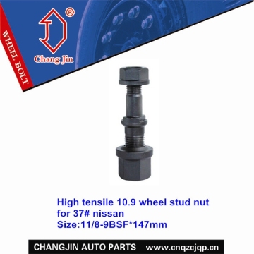 High tensile 10.9 wheel stud nut for 37#