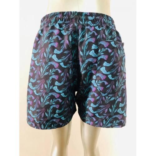 Mens Walking Beach Pants Blue and purple koi print men's beach shorts Manufactory