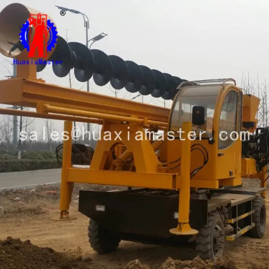 Pillar drill 15 Meters Wheeled Pile Driver machine