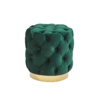 Modern Fabric Footstool Round Stool Ottoman Pouf