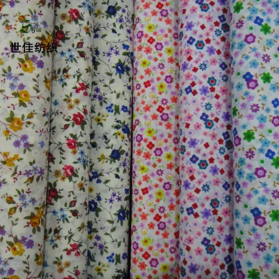 Various lovely Print T/C 45*45 100*68 white ground plain printing Fabric