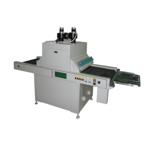 Rotating arm UV tunnel for offset printer