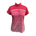 Ladies knit digital print short sleeve polo shirt