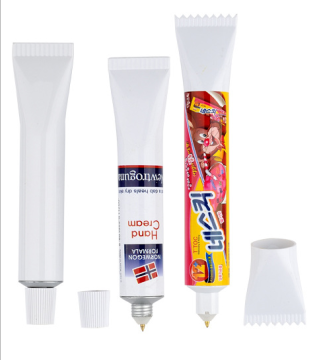 Logo en plastique de dentifrice en plastique personnalisé En stylo à billes