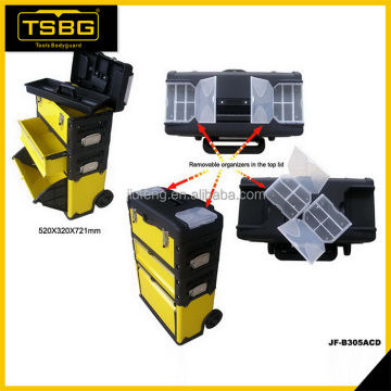 DIY easy carrying PP+sheet iron trolley tool box