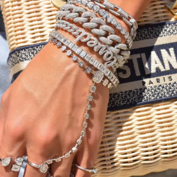 Customized Micro Pave Cultured Diamond Cuban Chain Necklaces, Luxury Bracelets, Rings & Jewelry Collection