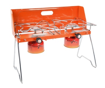 Portable Dual Burner Gas Stove for Quality Camping Kitchen Cooking While Traveling