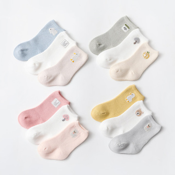 Cute Cartoon Animal Combed Cotton Breathable Floor Socks for Boys and Girls
