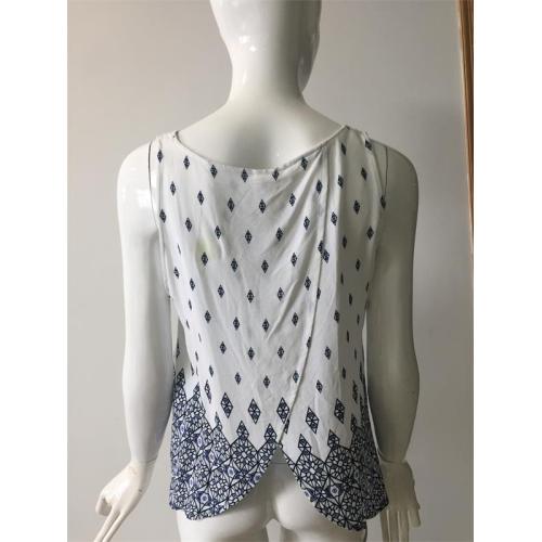 Printed Viscose Vest Back Side has Slit