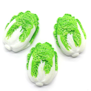 Chou chinois simulé résine dos plat Cabochon fait à la main décoration végétale perles Slime cuisine décor