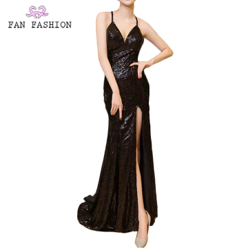 Mid Night Black Full Sequin Ball Gown