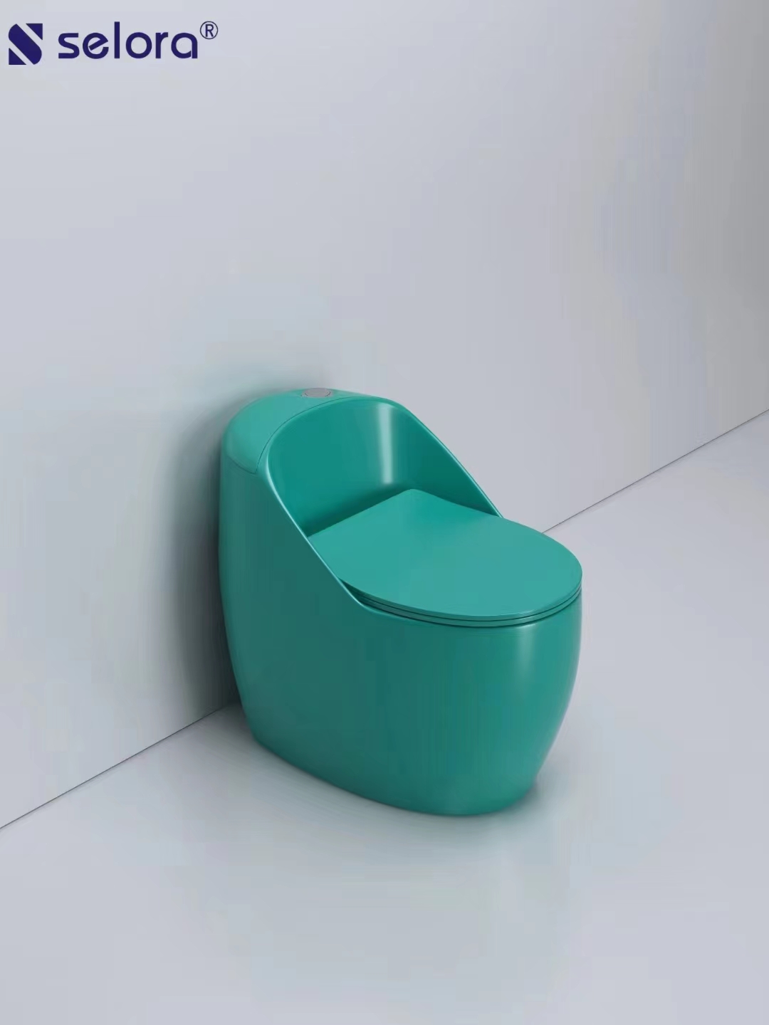 cyan colorful toilet
