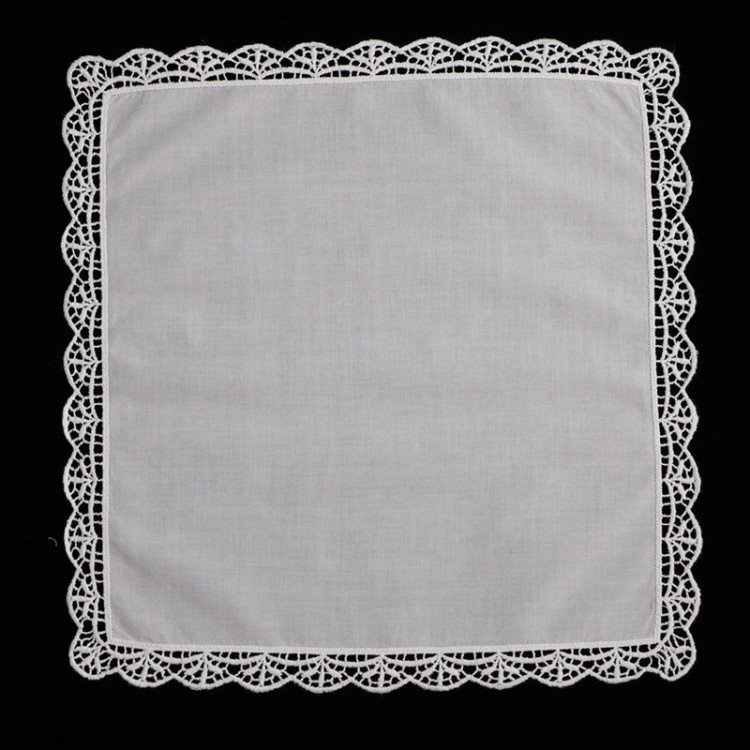White Embroidery Lace Handkerchief