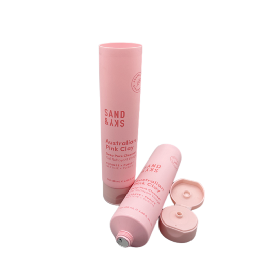 Tubo de crema de plástico de plástico de plástico para empacar rosa mate de 120 ml