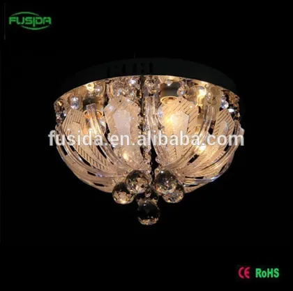 Decorative glass led ceiling lighting, crystal ceiling light