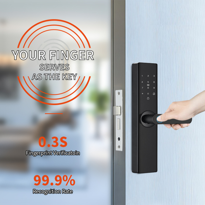 Отпечатка пальца RFID -карта Wi -Fi разблокировать замок двери квартиры